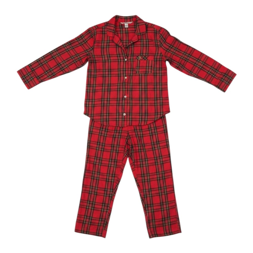 VICTORIA'S SECRET Lightweight FLANNEL Button-Up LOUNGE Pajama Set TOP/PANTS Sz S - Picture 2 of 6